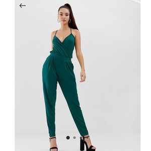 NWOT ASOS DESIGN cami wrap front jersey jumpsuit